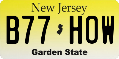 NJ license plate B77HOW