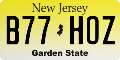 NJ license plate B77HOZ