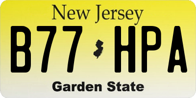 NJ license plate B77HPA