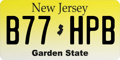 NJ license plate B77HPB