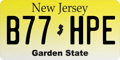 NJ license plate B77HPE