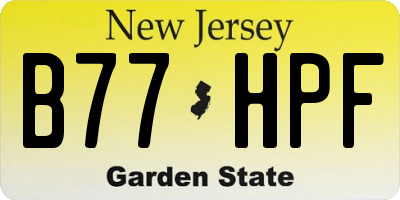NJ license plate B77HPF