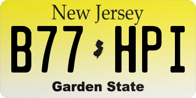 NJ license plate B77HPI