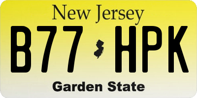NJ license plate B77HPK