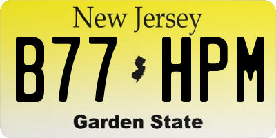 NJ license plate B77HPM