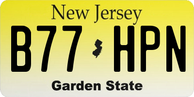 NJ license plate B77HPN
