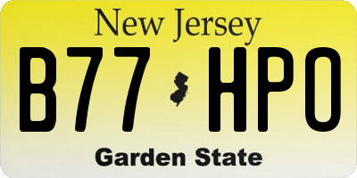 NJ license plate B77HPO