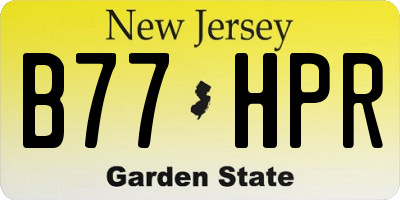 NJ license plate B77HPR