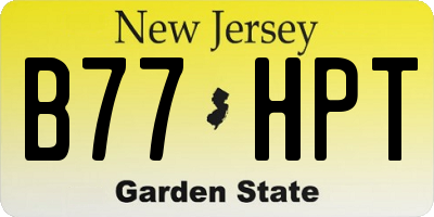 NJ license plate B77HPT