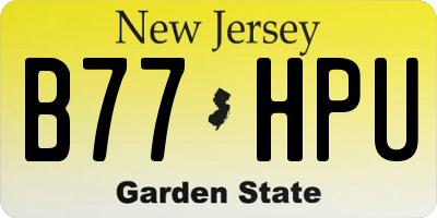 NJ license plate B77HPU