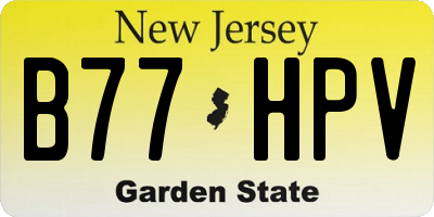 NJ license plate B77HPV