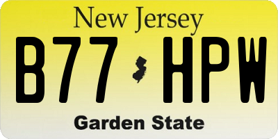 NJ license plate B77HPW