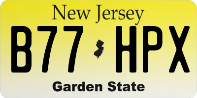 NJ license plate B77HPX