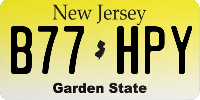 NJ license plate B77HPY