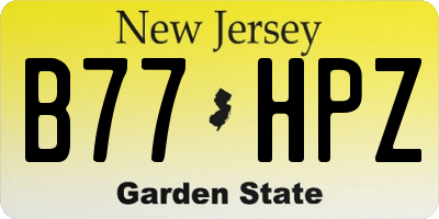 NJ license plate B77HPZ
