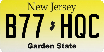 NJ license plate B77HQC