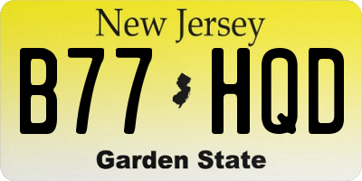 NJ license plate B77HQD