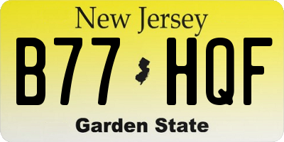NJ license plate B77HQF