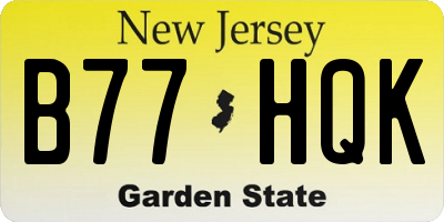 NJ license plate B77HQK