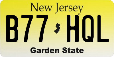 NJ license plate B77HQL