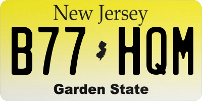 NJ license plate B77HQM