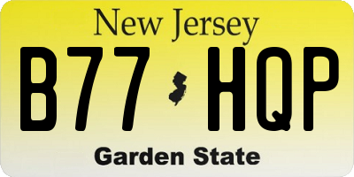 NJ license plate B77HQP