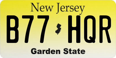 NJ license plate B77HQR