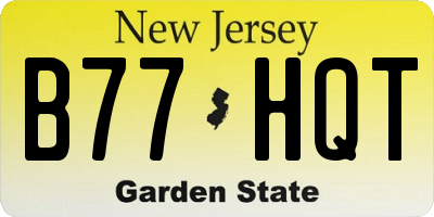 NJ license plate B77HQT