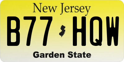 NJ license plate B77HQW