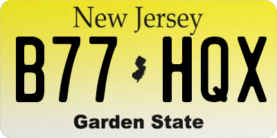 NJ license plate B77HQX