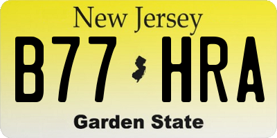 NJ license plate B77HRA