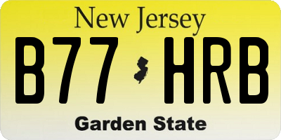 NJ license plate B77HRB