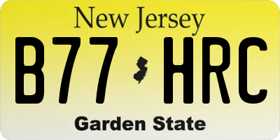 NJ license plate B77HRC