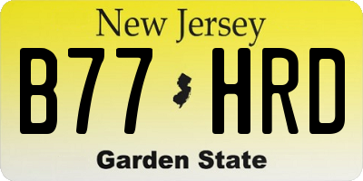 NJ license plate B77HRD