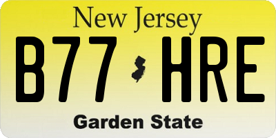 NJ license plate B77HRE