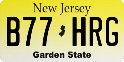 NJ license plate B77HRG