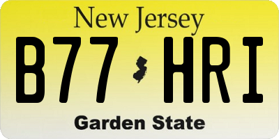 NJ license plate B77HRI