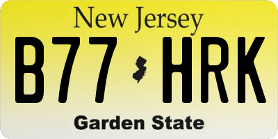 NJ license plate B77HRK