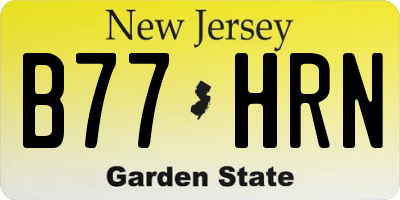 NJ license plate B77HRN