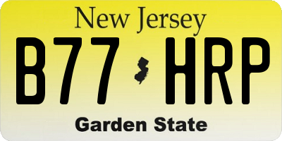 NJ license plate B77HRP