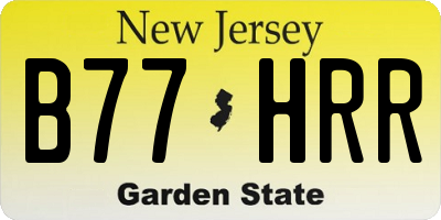 NJ license plate B77HRR