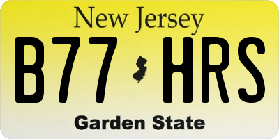 NJ license plate B77HRS