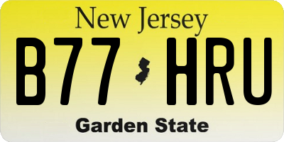 NJ license plate B77HRU