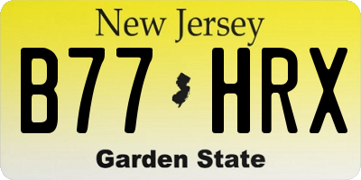 NJ license plate B77HRX