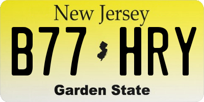 NJ license plate B77HRY