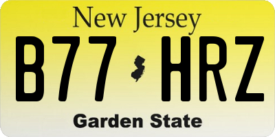 NJ license plate B77HRZ