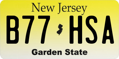 NJ license plate B77HSA