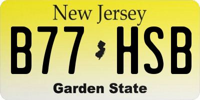 NJ license plate B77HSB