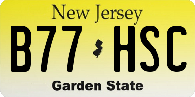 NJ license plate B77HSC