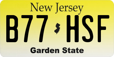 NJ license plate B77HSF